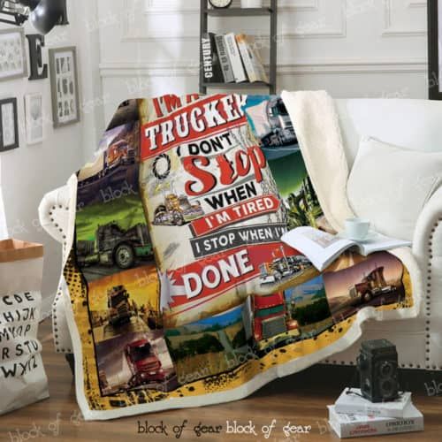 Trucker Sherpa Fleece Blanket