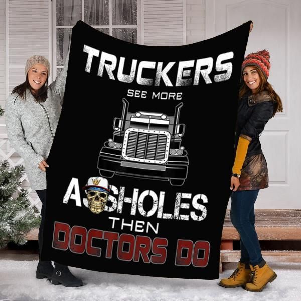 Trucker Sherpa Fleece Blanket