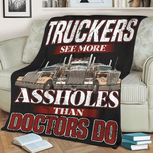 Trucker Sherpa Fleece Blanket