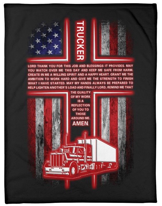 Trucker Sherpa Fleece Blanket