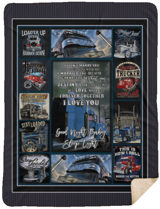 Trucker Sherpa Fleece Blanket