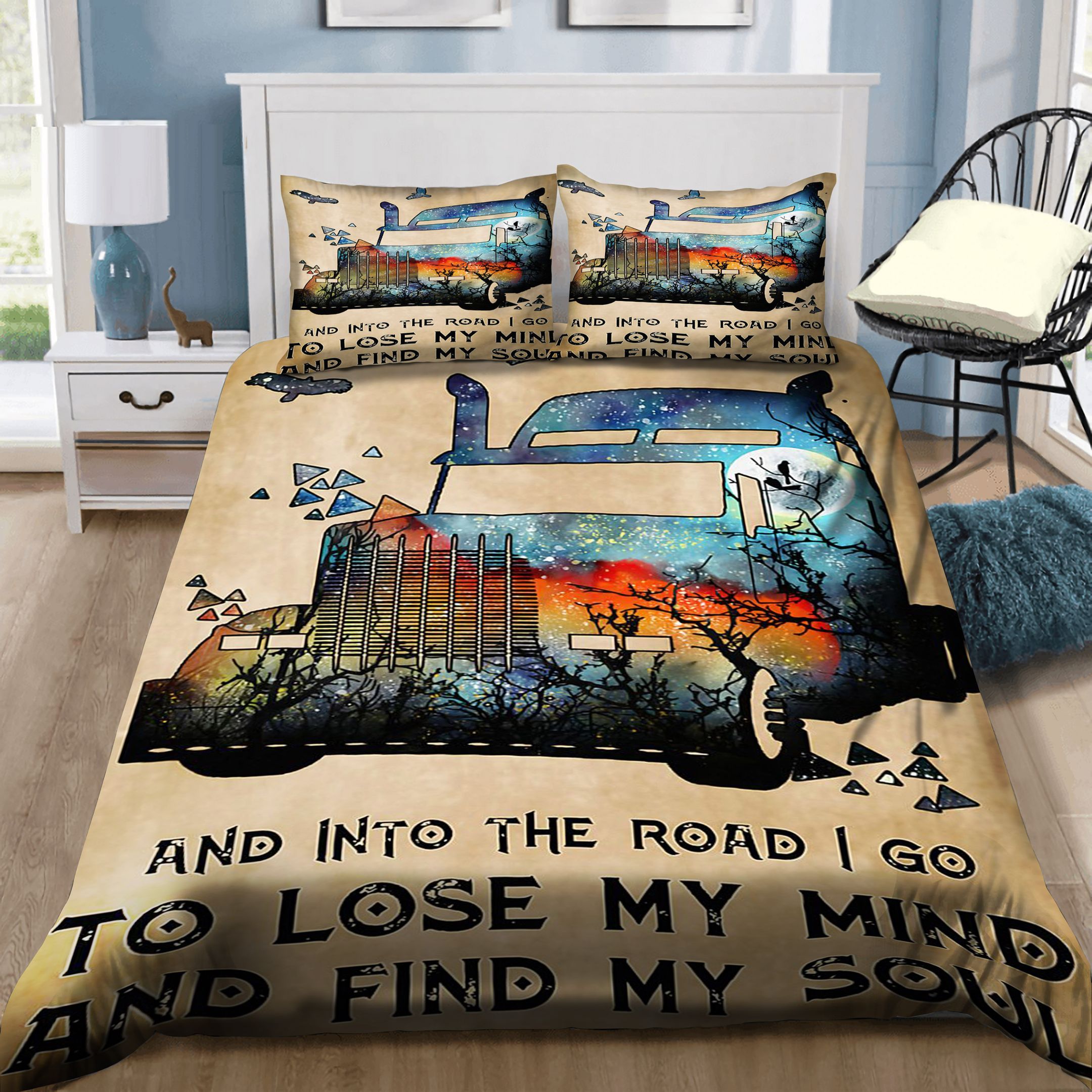Trucker Lose My Mind And Find My Soul Bedding Set