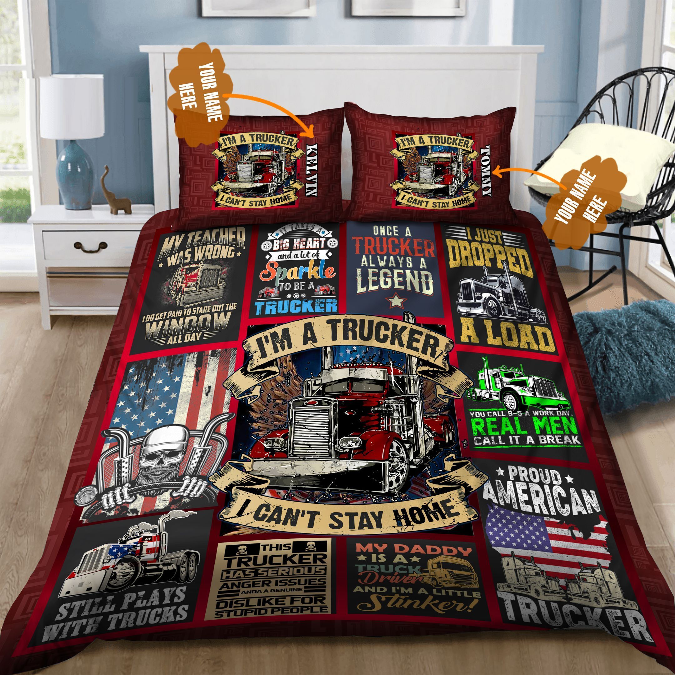 Trucker Personalized Bedding Set