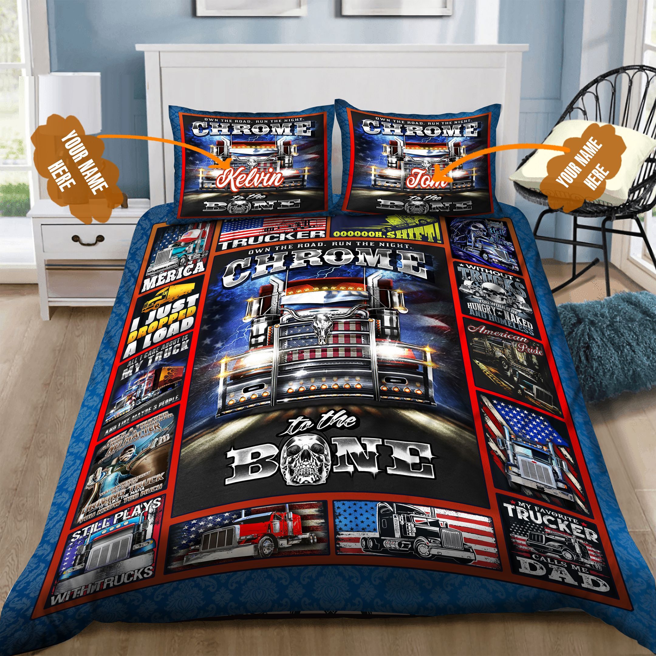 Trucker Personalized Bedding Set