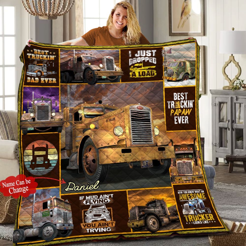 Trucker Personalized Quilt Blanket HHH100603NH