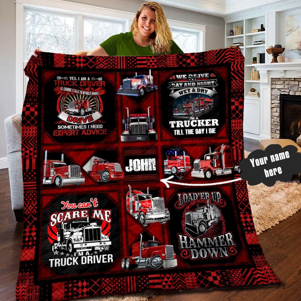 Trucker Personalized Quilt Blanket LML020607DT