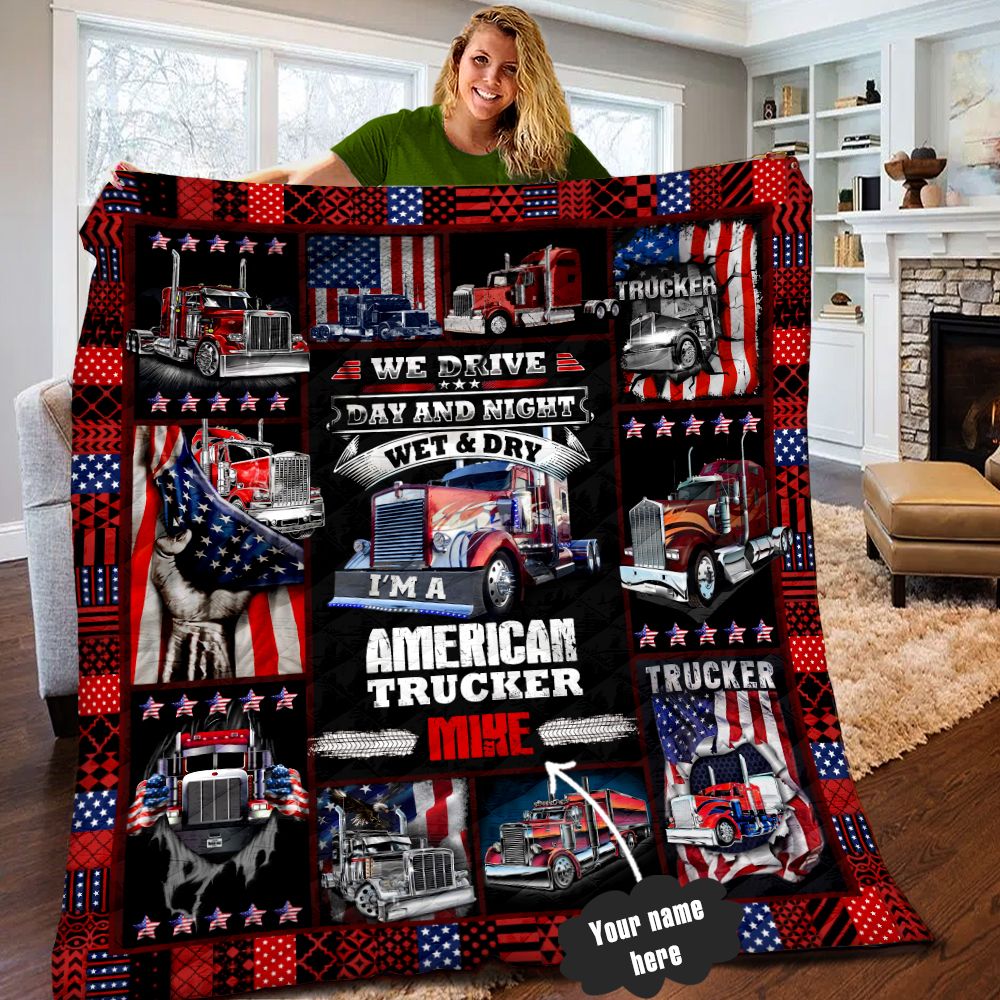 Trucker Personalized Quilt Blanket LML120624DT
