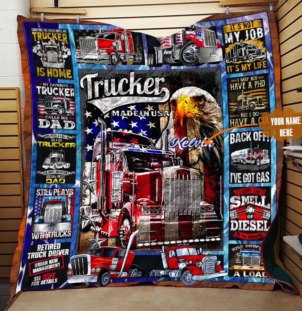 Trucker Personalized Quilt Blanket LML120631HT