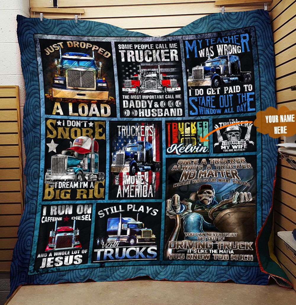 Trucker Personalized Quilt Blanket LML120632HT