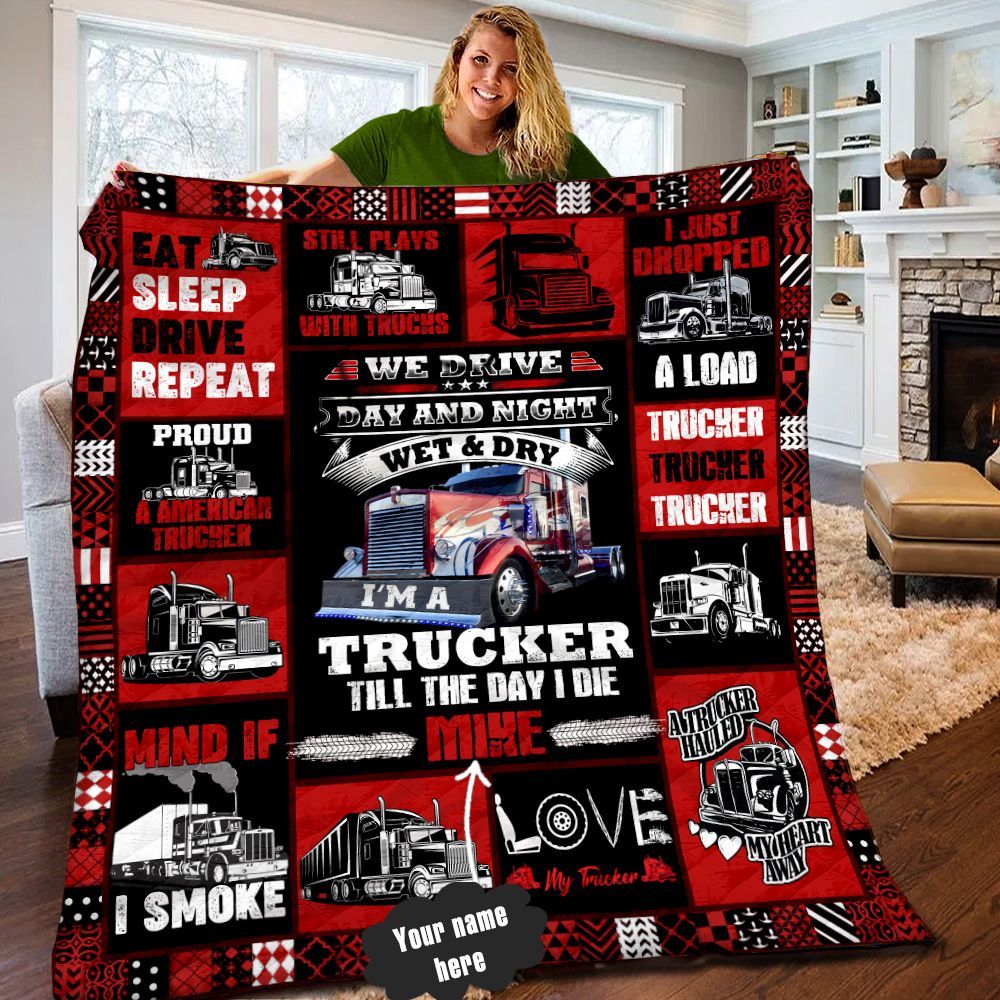 Trucker Personalized Quilt Blanket LML150602DT