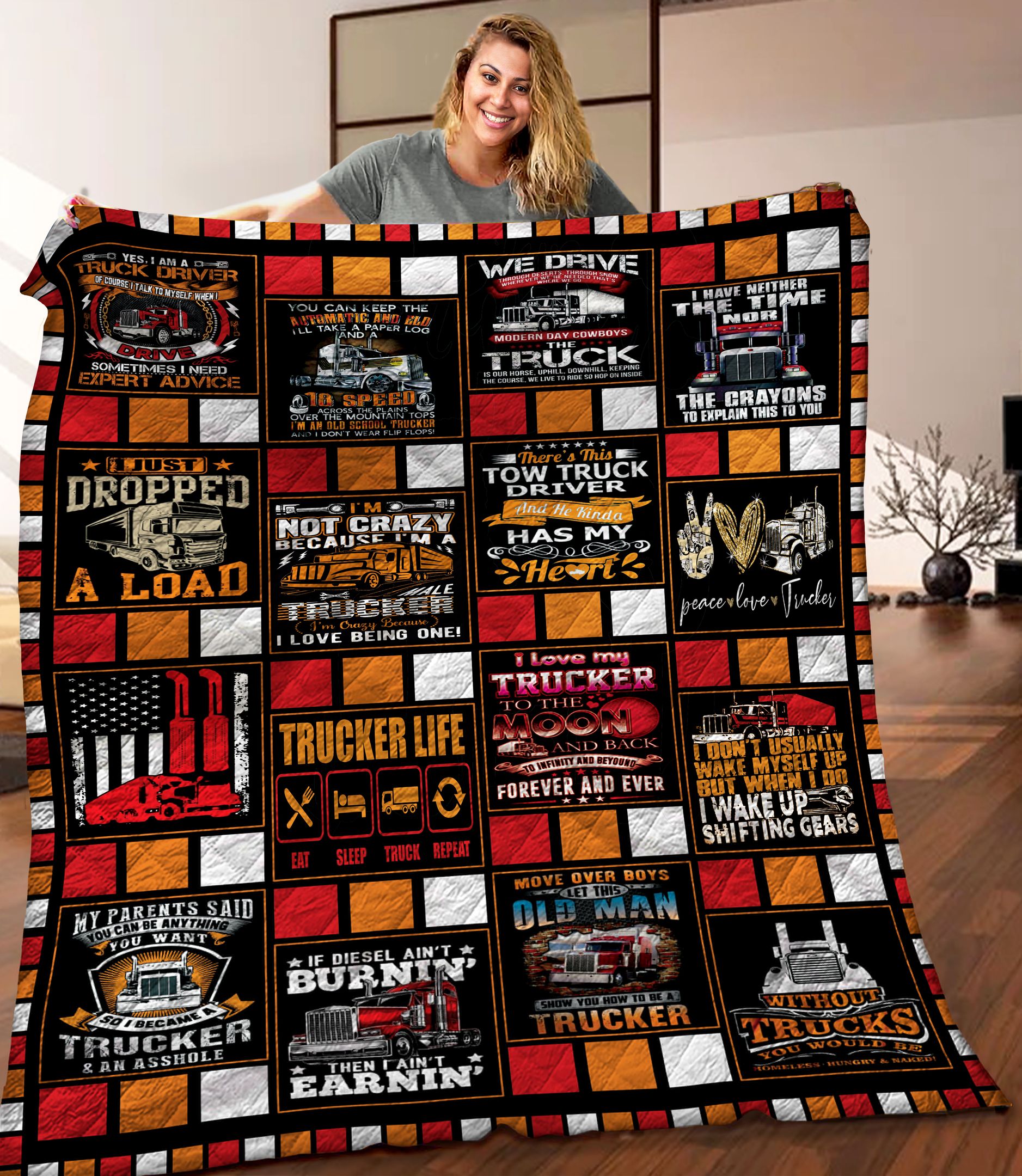 Trucker Quilt Blanket DTH240603HD
