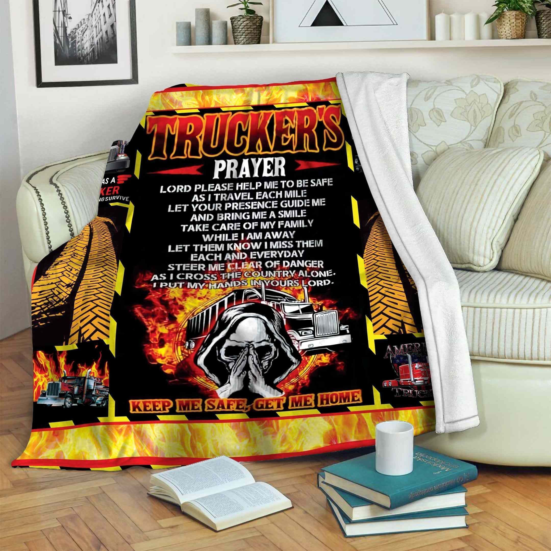 Trucker’s Prayer Sherpa Fleece Blanket