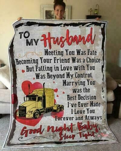 Trucker To My Husband Sherpa Fleece Blanket