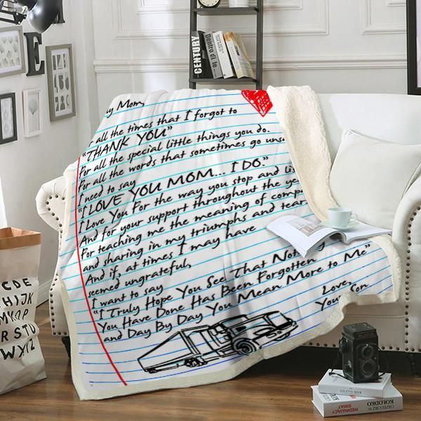 Trucker To My Mom Sherpa Fleece Blanket