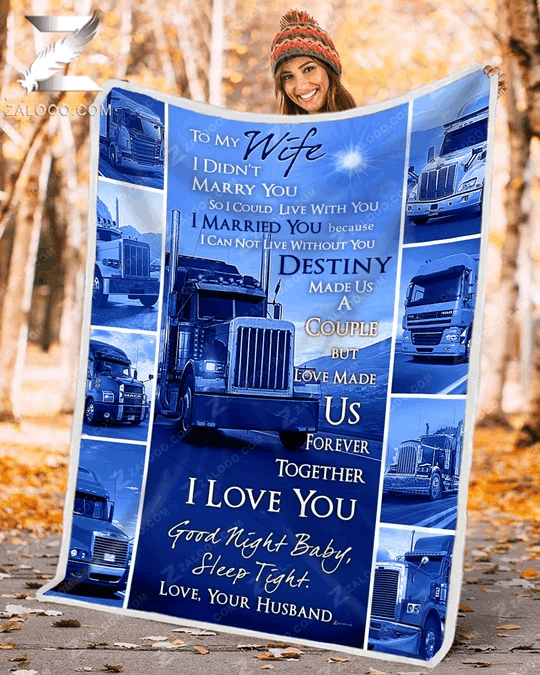 Trucker To My Wife Sherpa Fleece Blanket