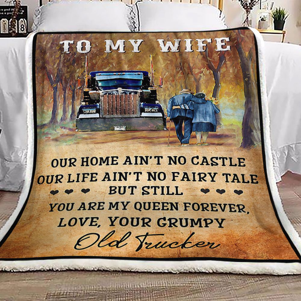Trucker To My Wife Fleece Blanket
