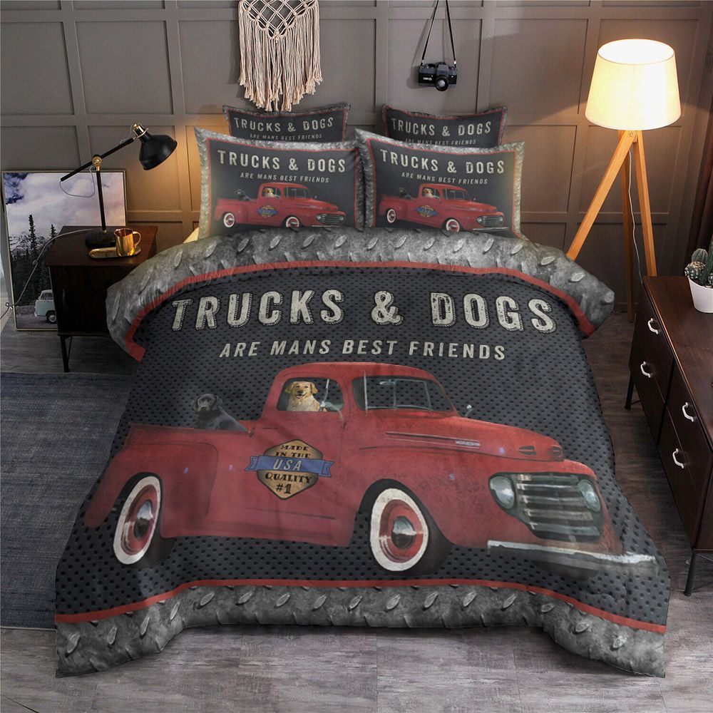 Trucks And Dog Bedding Set