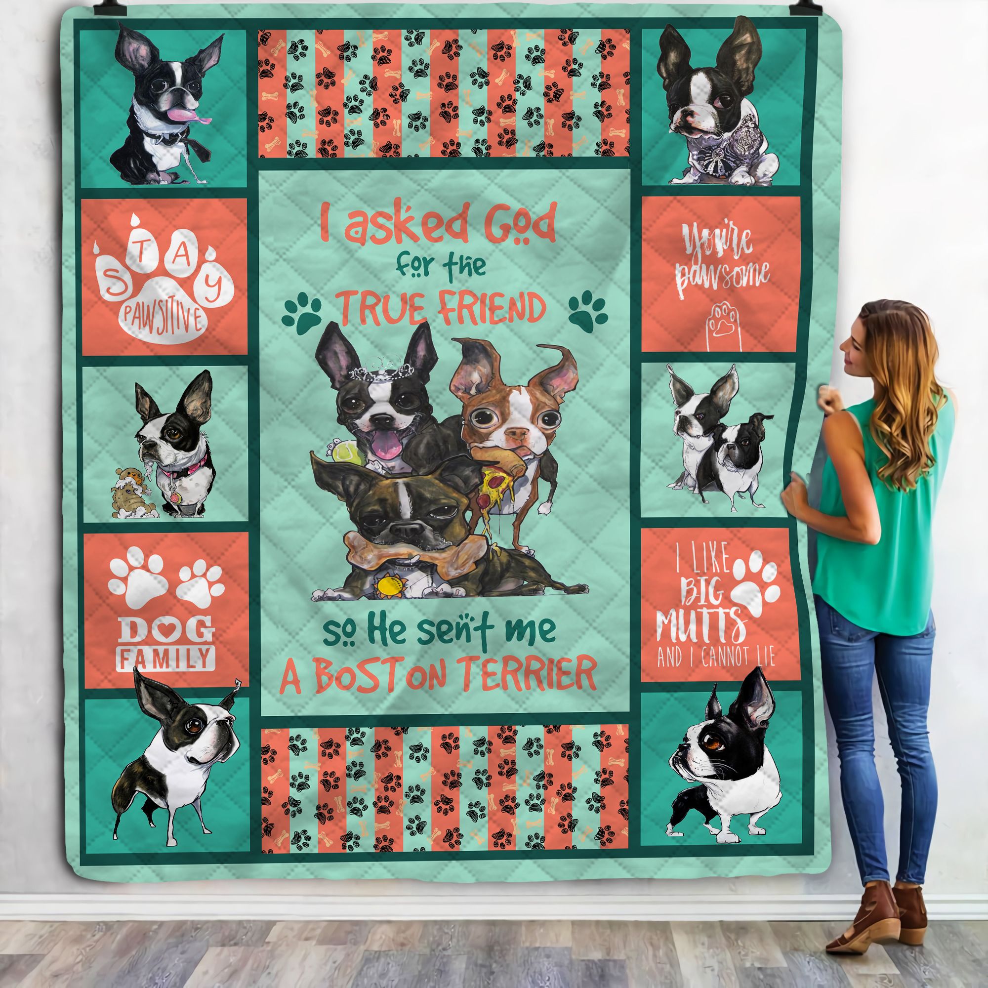 True Friend Boston Terrier Fleece Blanket