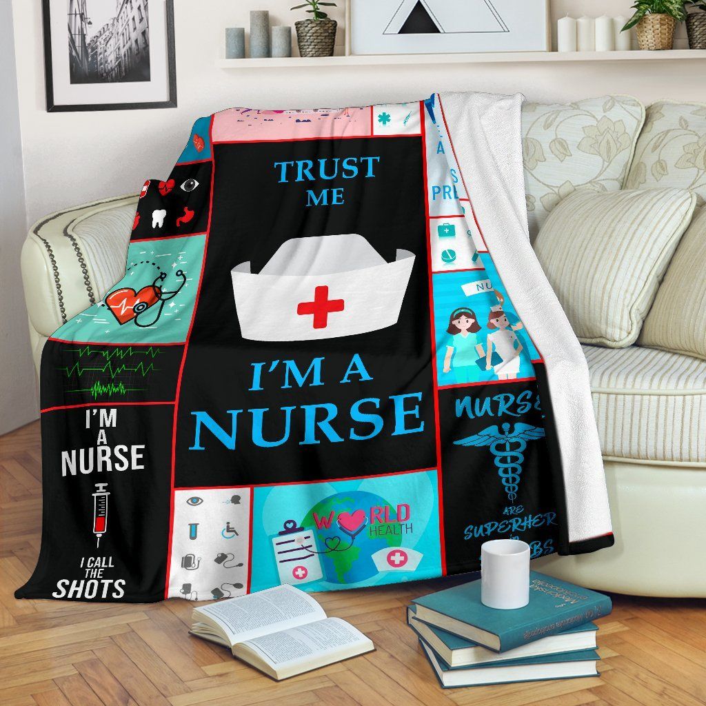 Trust Me Im A Nurse Sherpa Fleece Blanket