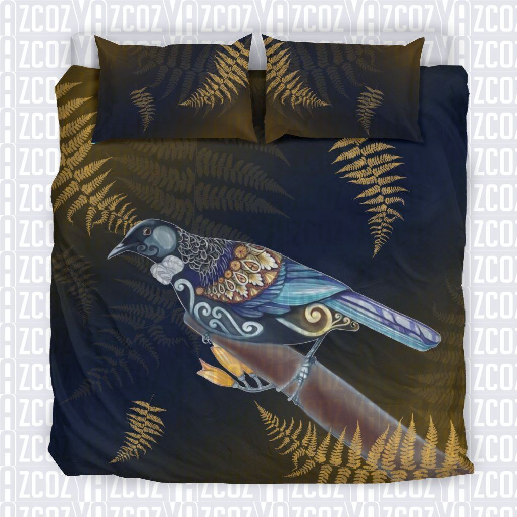 Tui Bird And Silver Fern Painting Bedding Set