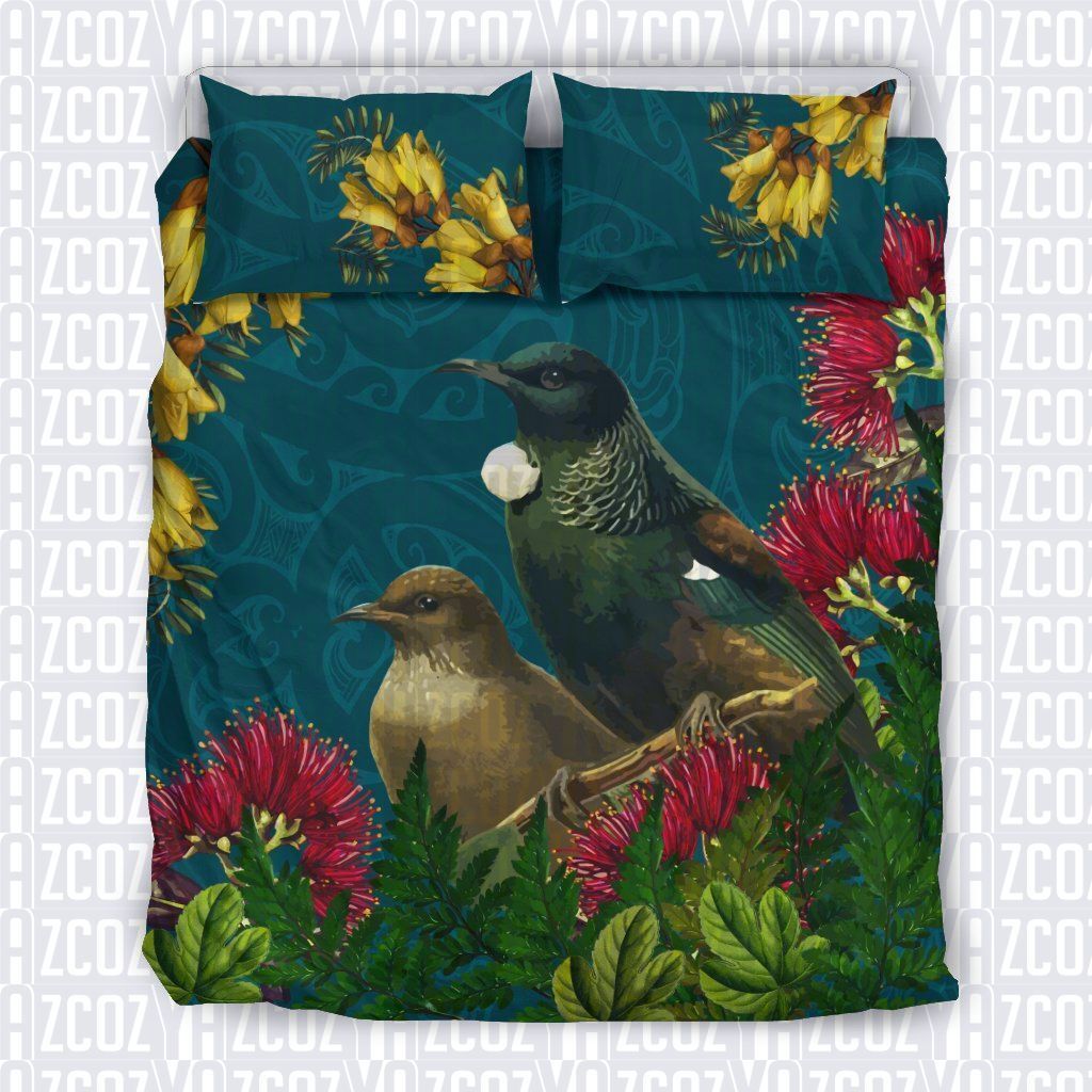 Tui Bird With Flowers Of New Zealand Bedding Set