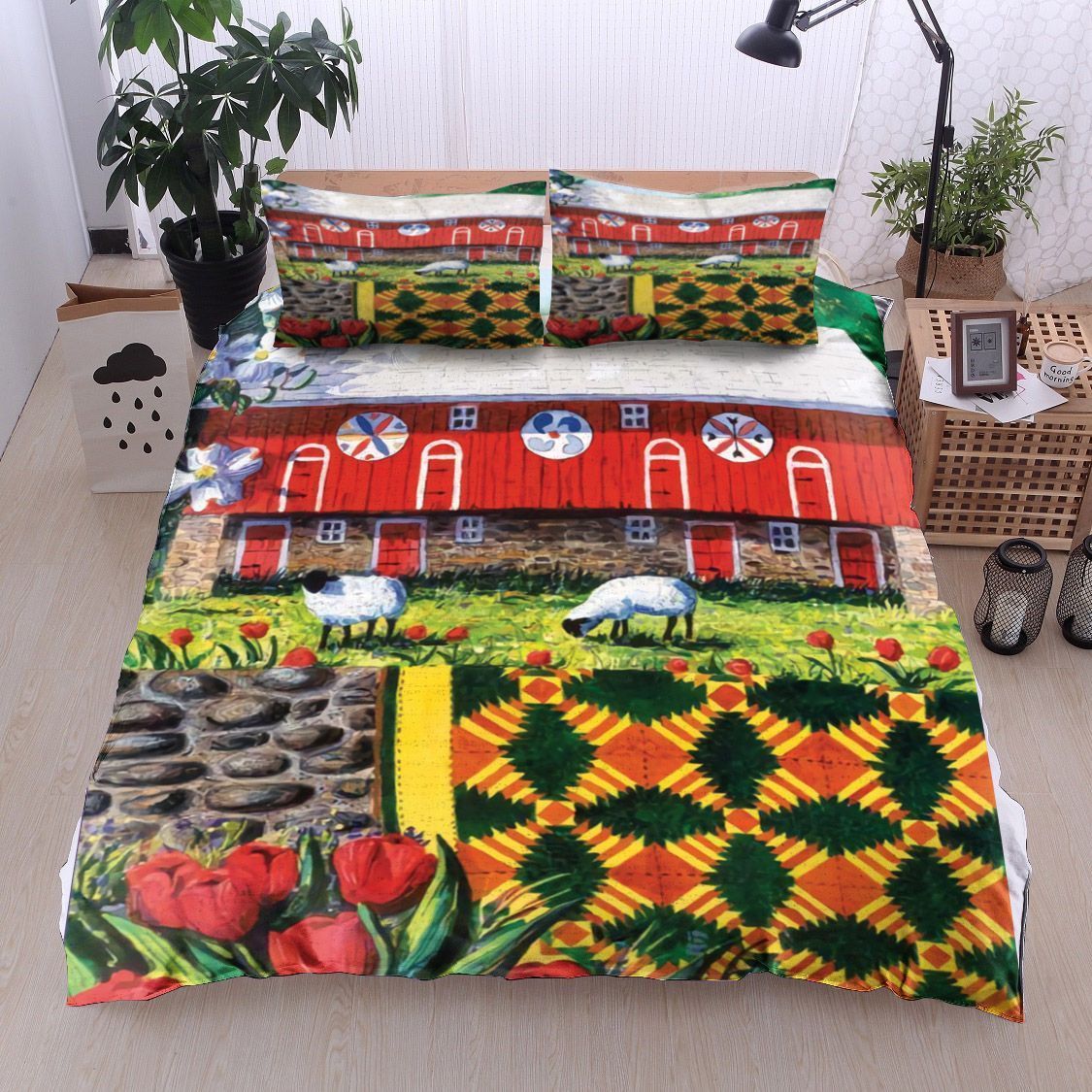 Tulip Sheep Garden Farm Bedding Set