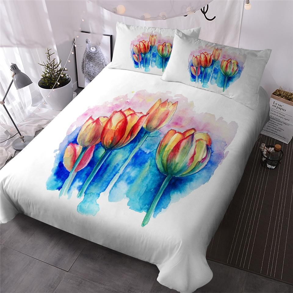 Tulip Watercolour Bedding Set