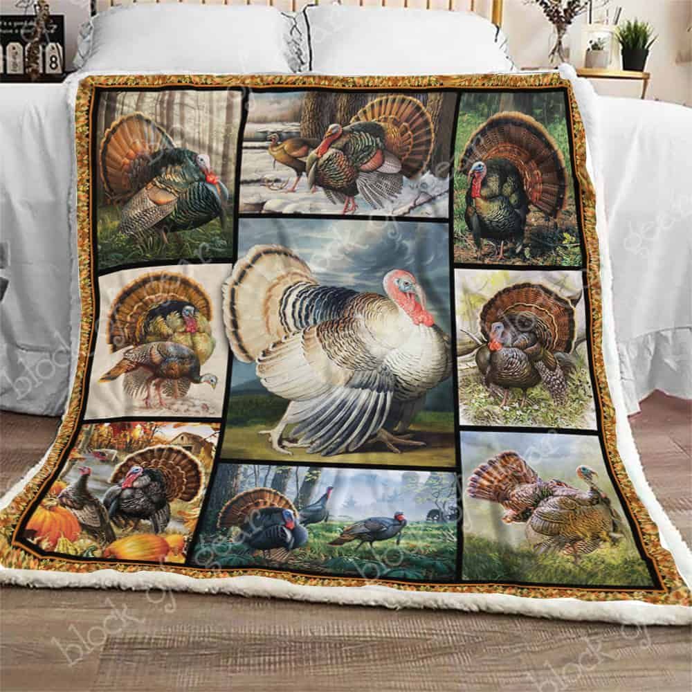 Turkey Bird Fleece Blanket