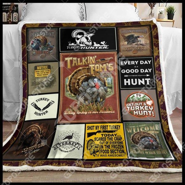 Turkey Hunting Sherpa Fleece Blanket