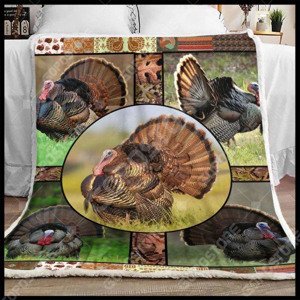 Turkey Hunting Sherpa Fleece Blanket