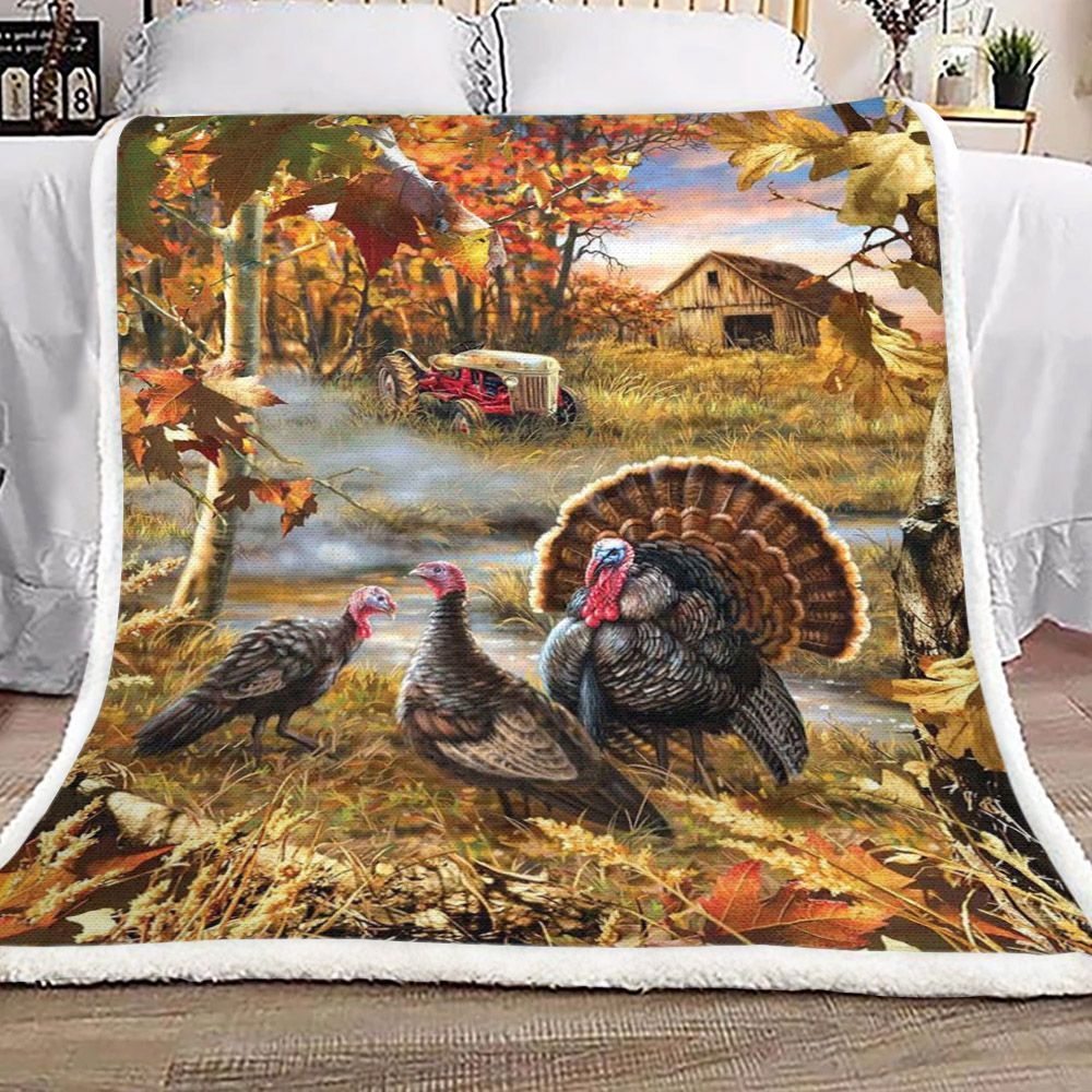Turkey Hunting Sherpa Fleece Blanket