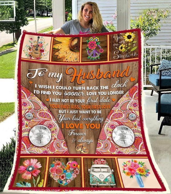 Turn Back The Clock Husband Sherpa Fleece Blanket