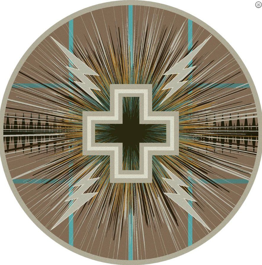 Turquoise Round Carpet