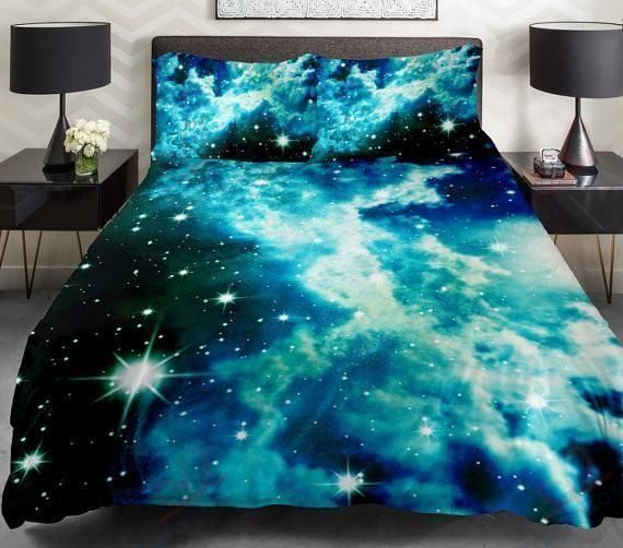 Turquoise Galaxy Bedding Set