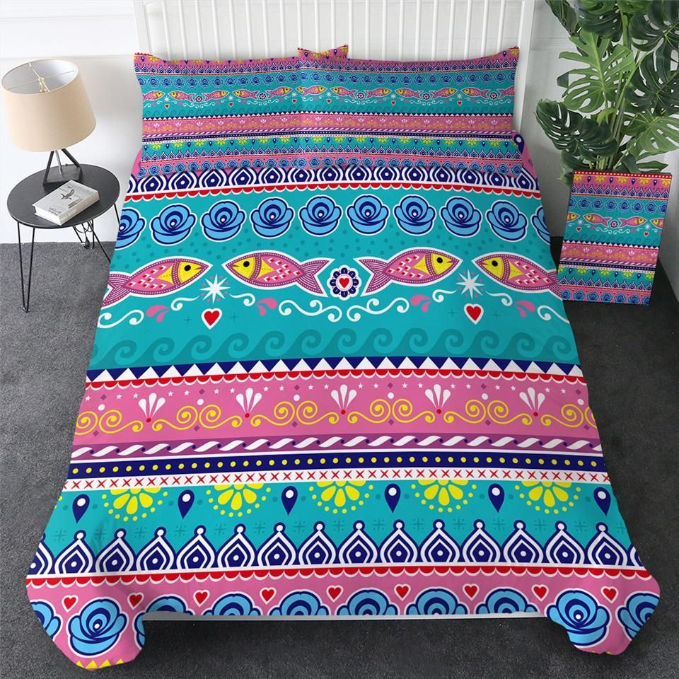 Turquoise Pink Bedding Set