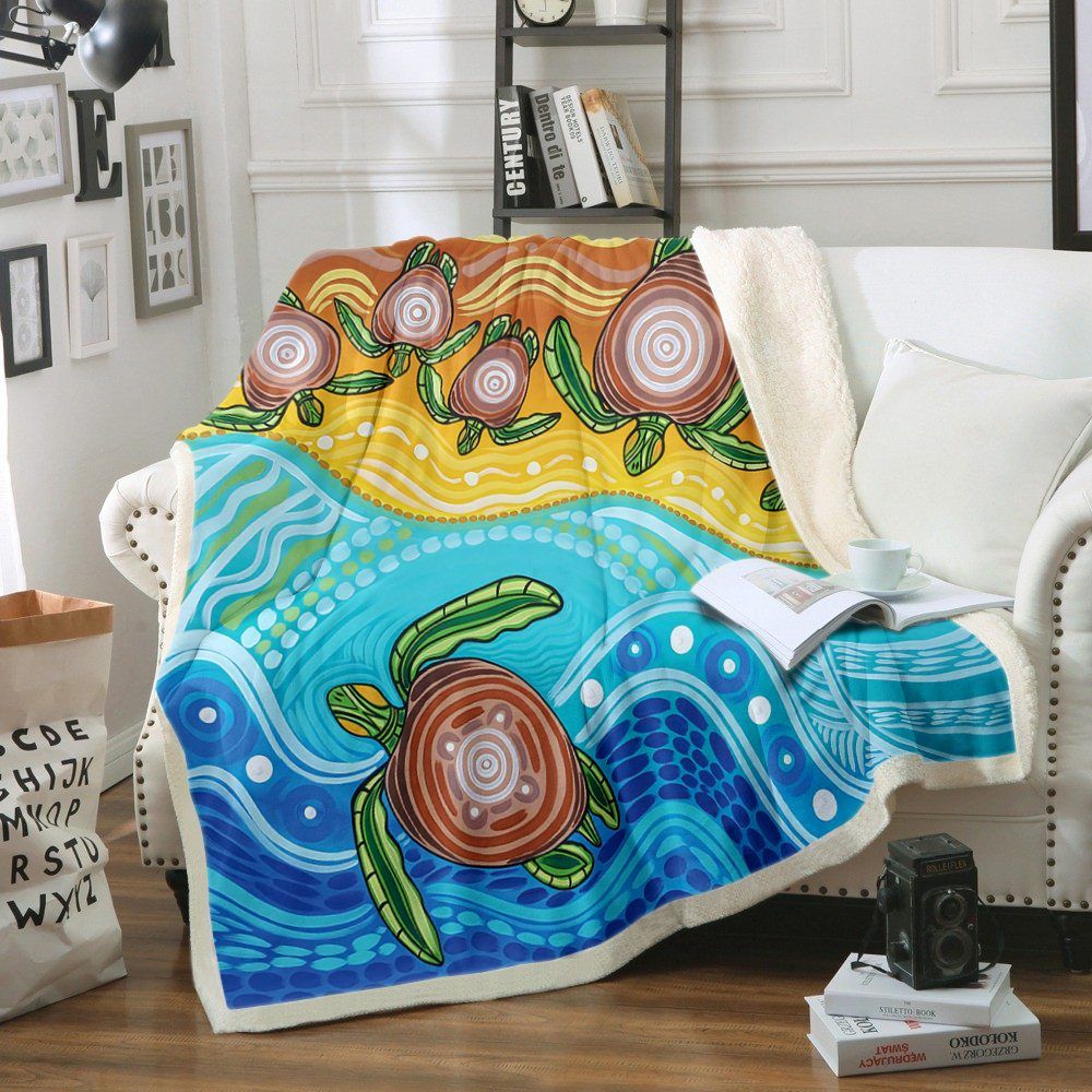 Turtle Sherpa Fleece Blanket