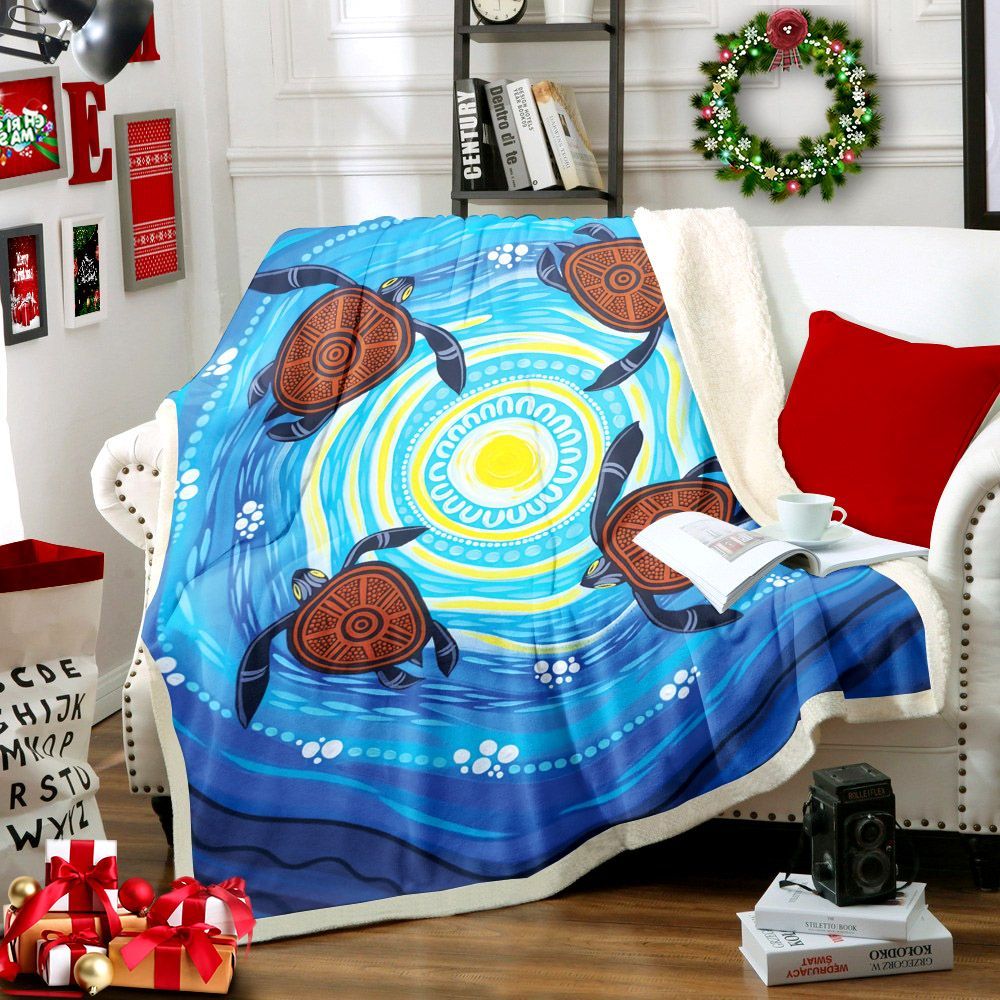Turtle Sherpa Fleece Blanket