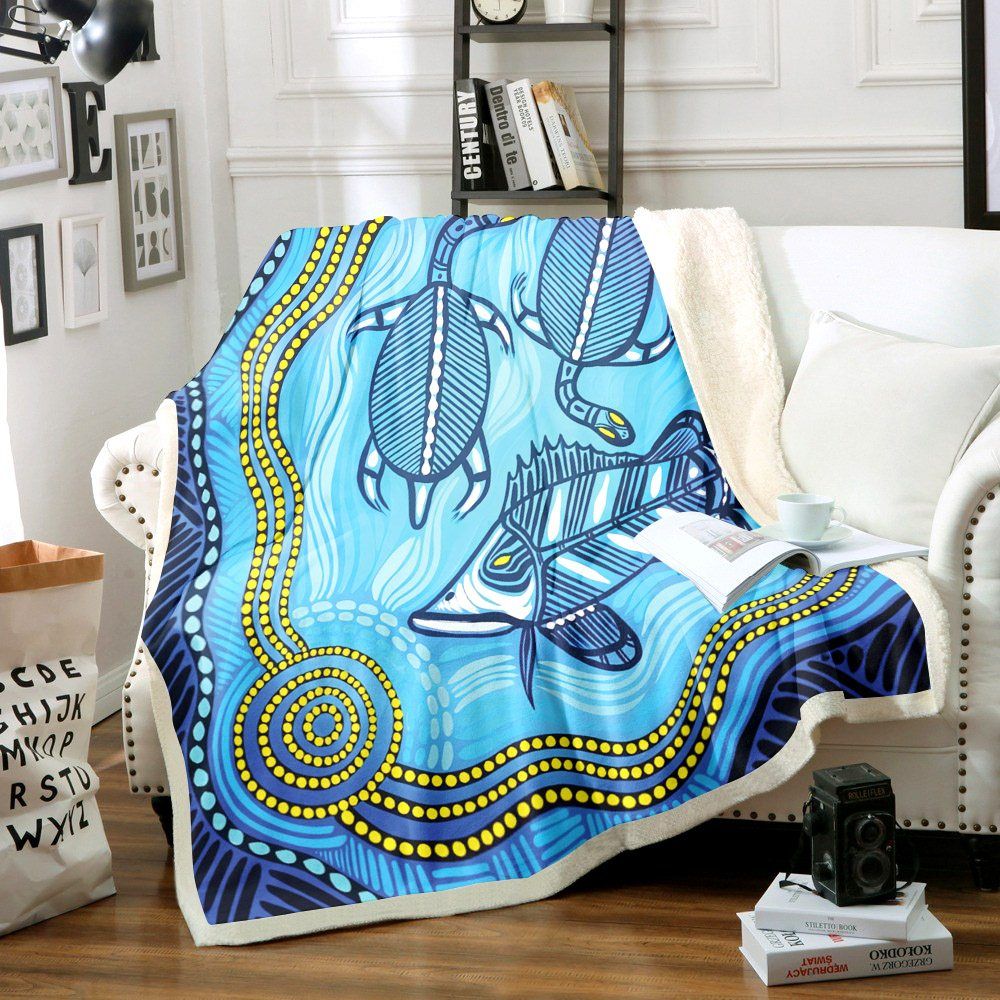 Turtle And Fish Sherpa Fleece