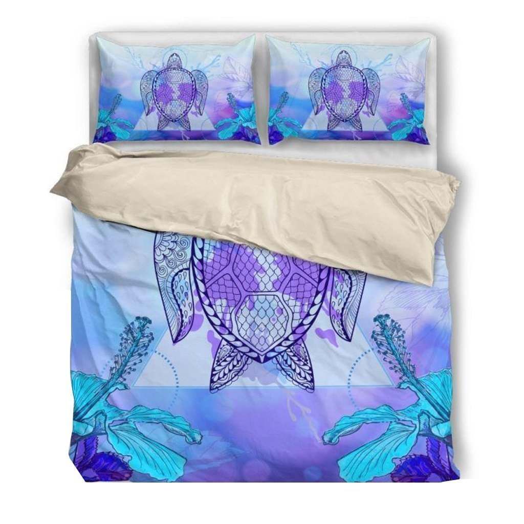 Turtle And Hibiscus Hawaiian Bedding Set
