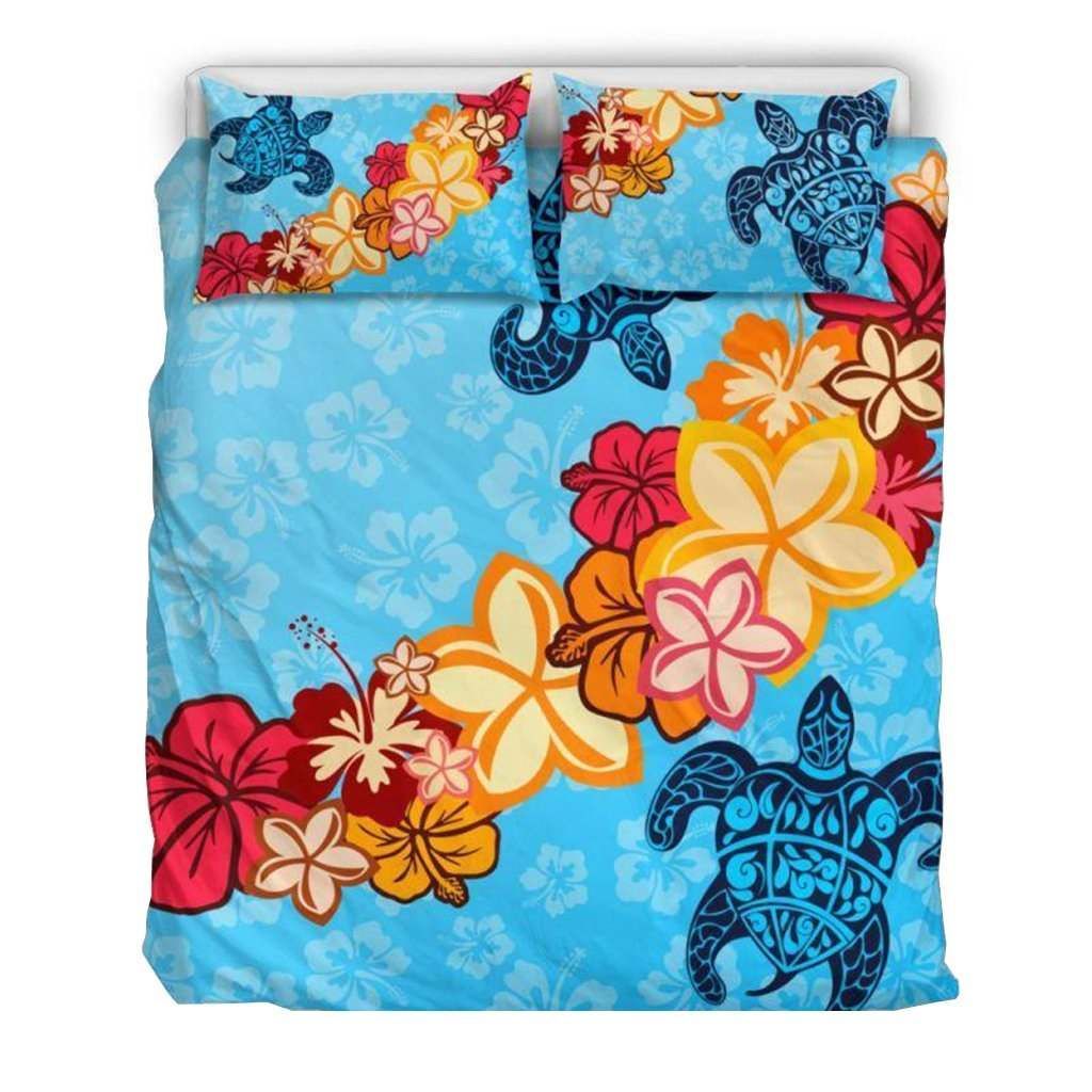 Turtle And Hibiscus Hawaiian Bedding Set