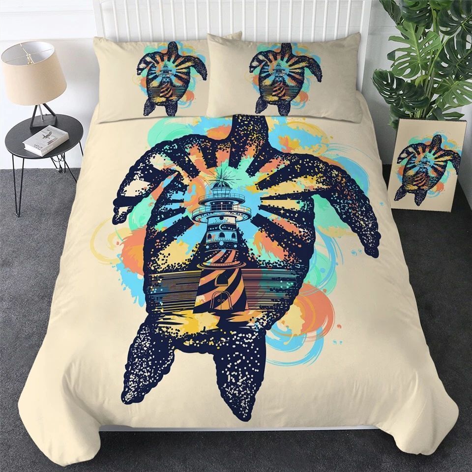 Turtle And The Lighthouse Bedding Set