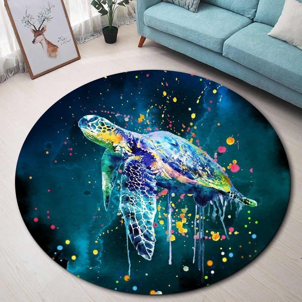 Turtle Art Round Carpet