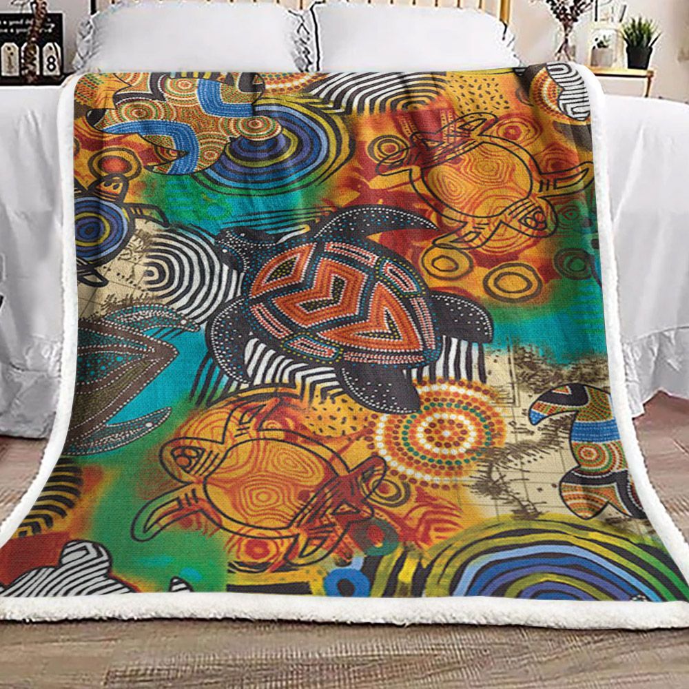 Turtle Sherpa Fleece Blanket
