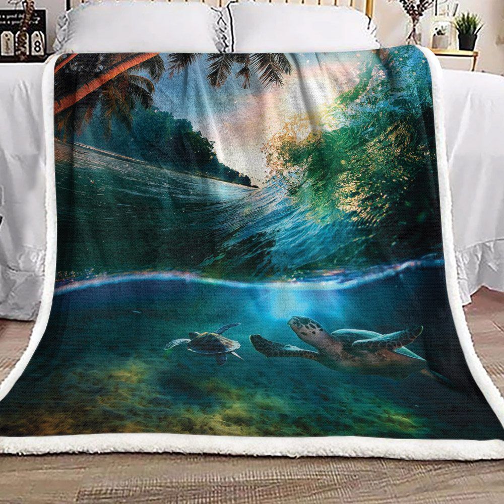 Turtle Sherpa Fleece Blanket