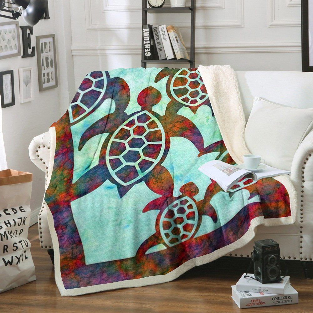 Turtle Sherpa Fleece Blanket