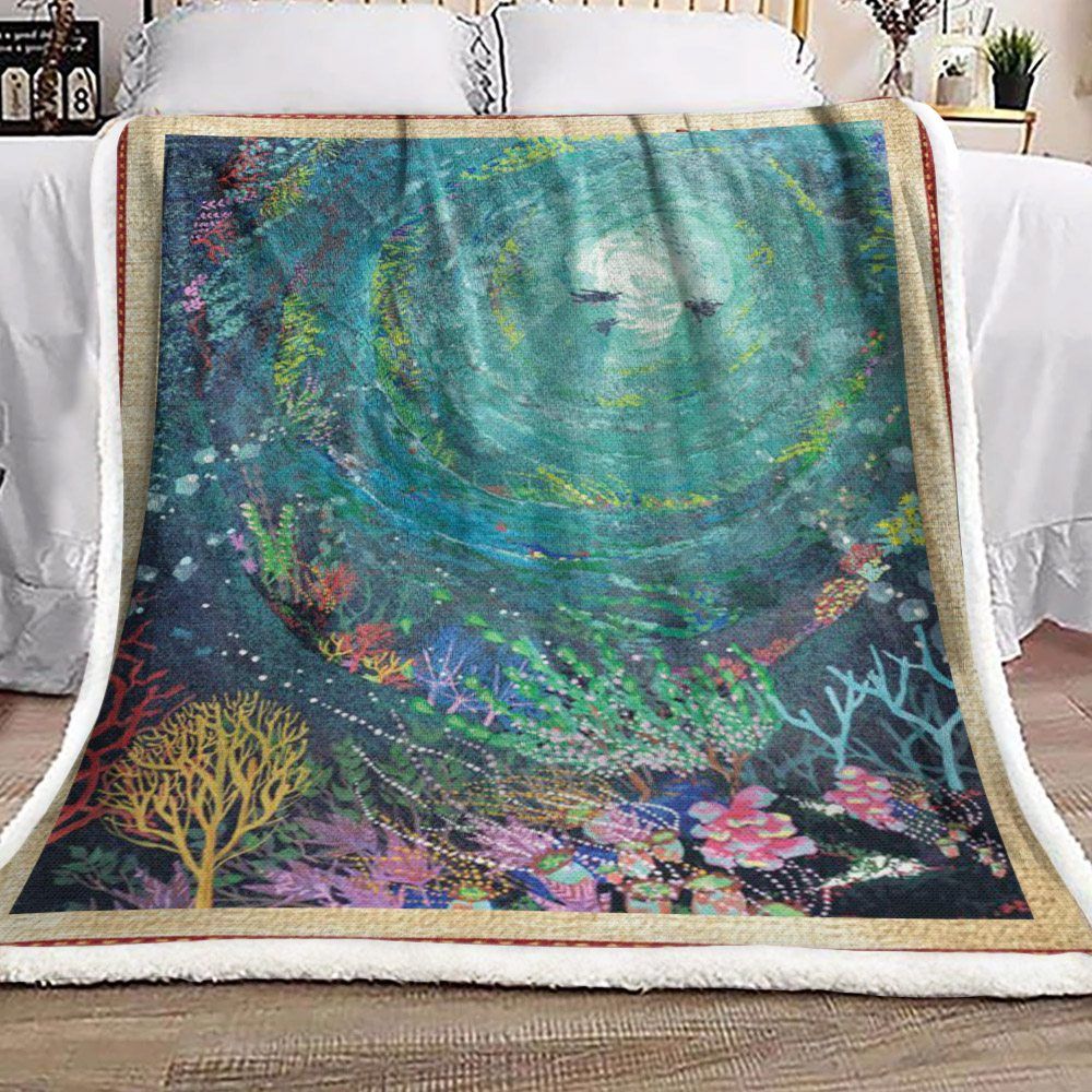 Turtle Sherpa Fleece Blanket