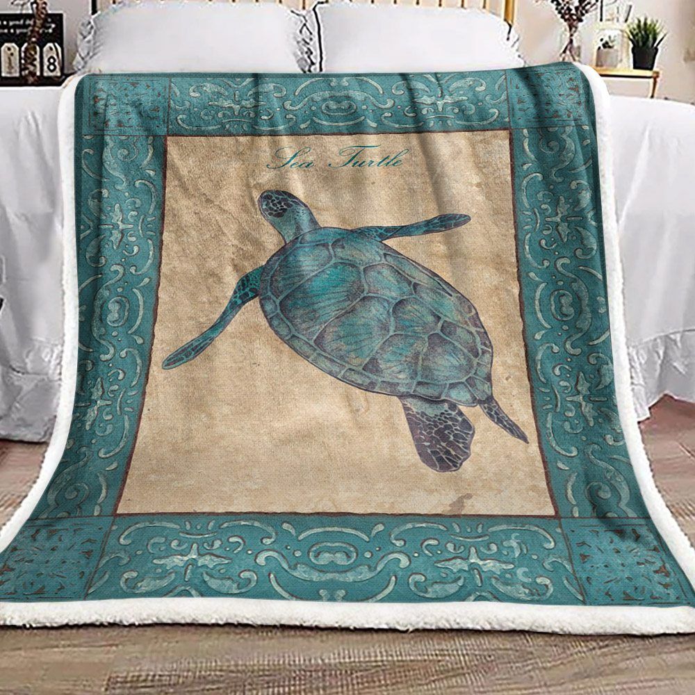 Turtle Sherpa Fleece Blanket