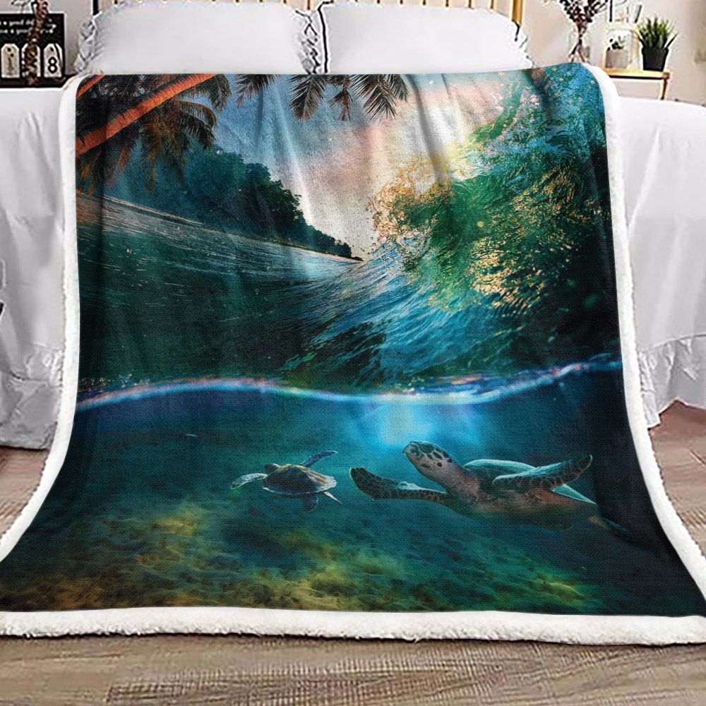 Turtle Sherpa Fleece Blanket