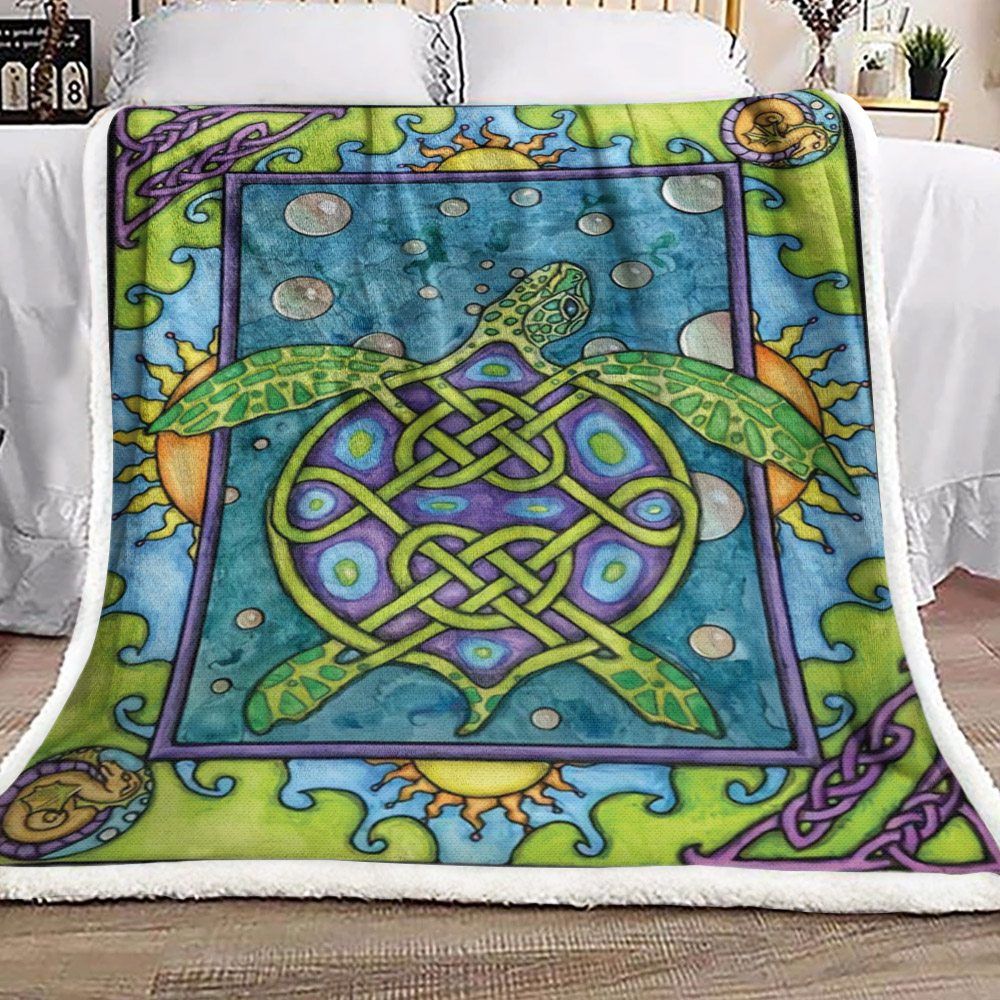 Turtle Sherpa Fleece Blanket
