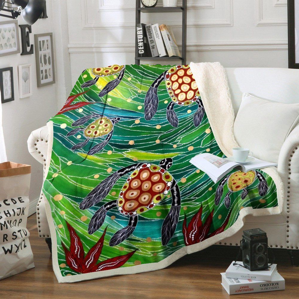 Turtle Sherpa Fleece Blanket